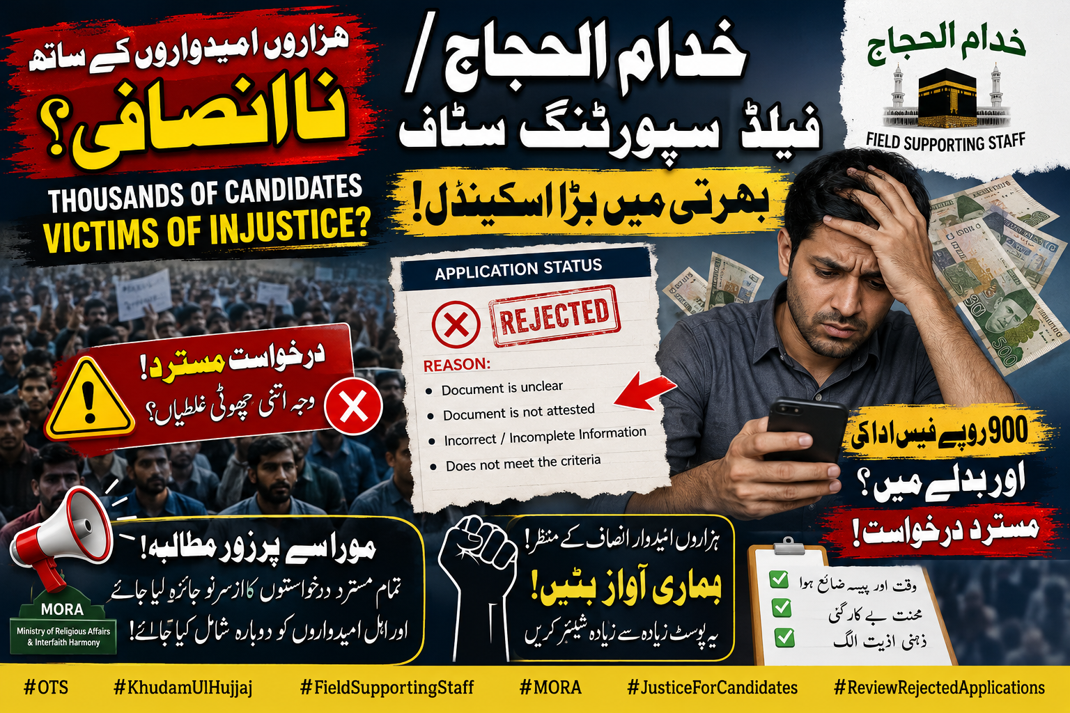خدام الحجاج OTS درخواستیں مسترد، امیدواروں کا دوبارہ جائزے کا مطالبہ| Khudam Ul Hujjaj OTS Applications Rejected: Candidates Demand Review