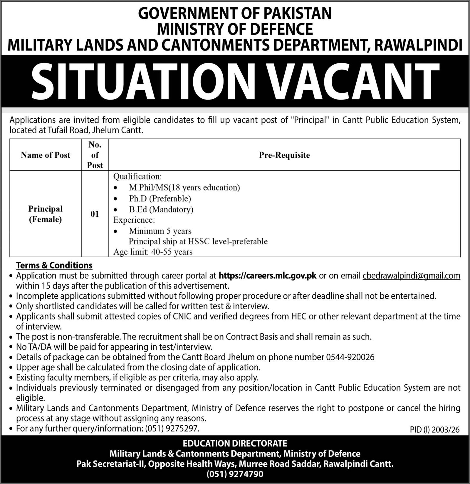 principal-jobs-in-rawalpindi-2026-latest-vacancy-apply